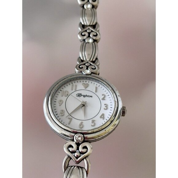 Brighton La Palma Watch Silver Hearts Crystals 7\